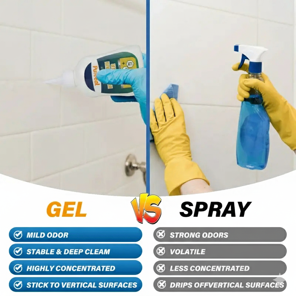 PureSeal Mold Remover Gel + Scrub Brush | Heavy-Duty Mildew Cleaner (7 oz)