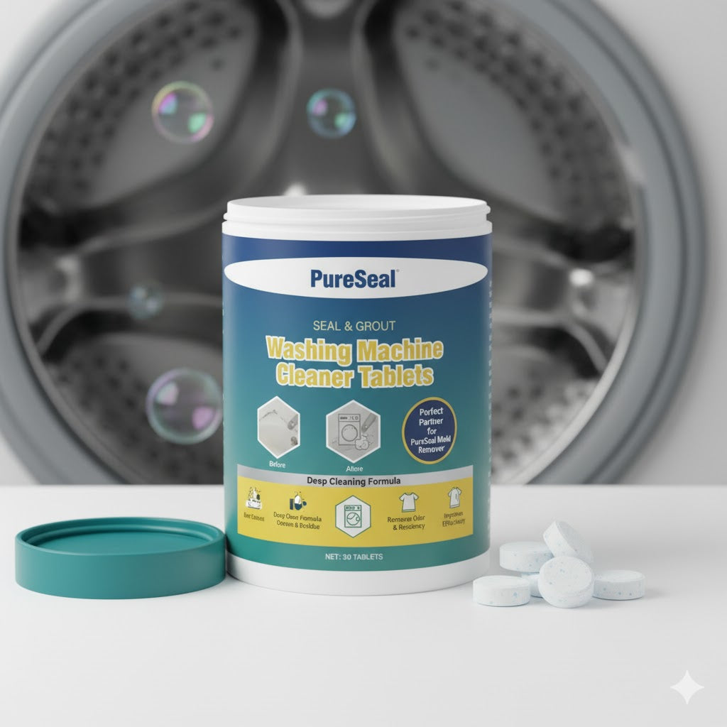 PureSeal Washing Machine Cleaner Tablets – Deep Clean Formula | Removes Odor, Residue & Mold Build-Up